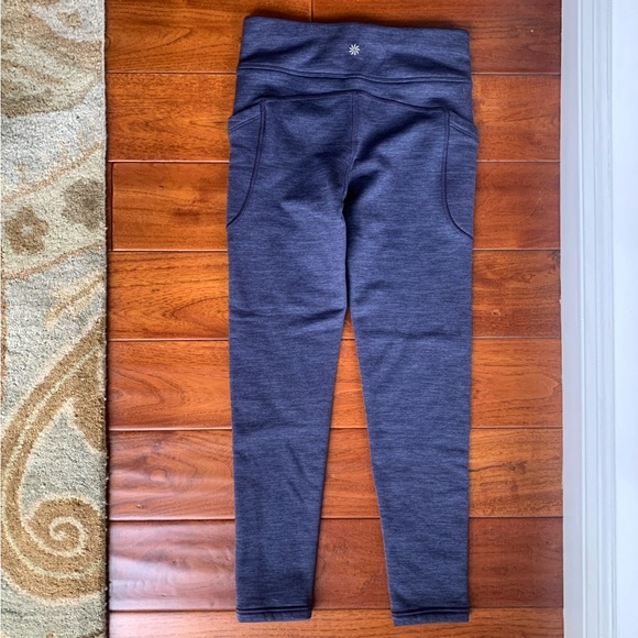 Athleta Girl Size L Polartec Stash Tight Legging Blue Navy Heather 793570 - Picture 4 of 15
